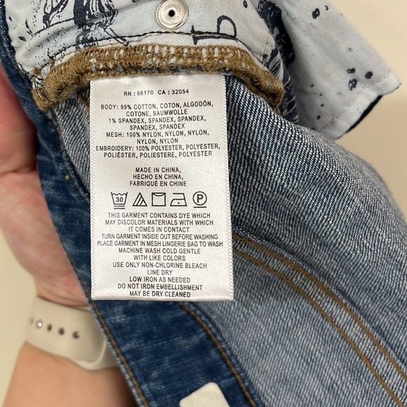 Pilcro and the Letterpress Flare Flounce Floral Hem Bell Bottom Jeans Size 27 - Picture 10 of 10